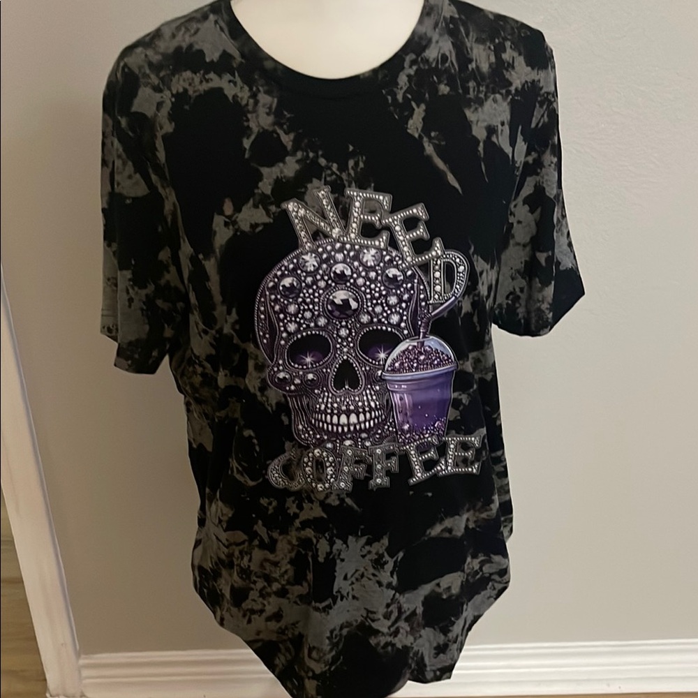 Need Coffee Bleached Tee